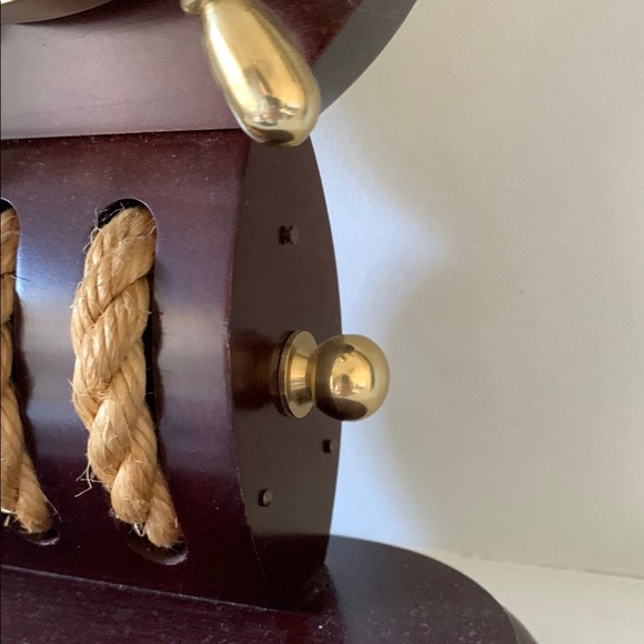 Howard Miller Gold‎ and Brown Nautical Art Clock with Ship's Wheel Design - Picture 6 of 9